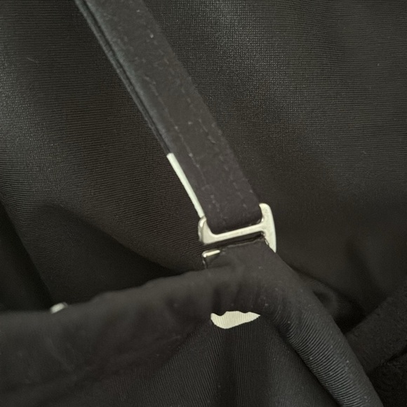 Lands End Tankini Swimsuit Top Polka Dot Tie Black and White Underwire Size 12 - Picture 4 of 9